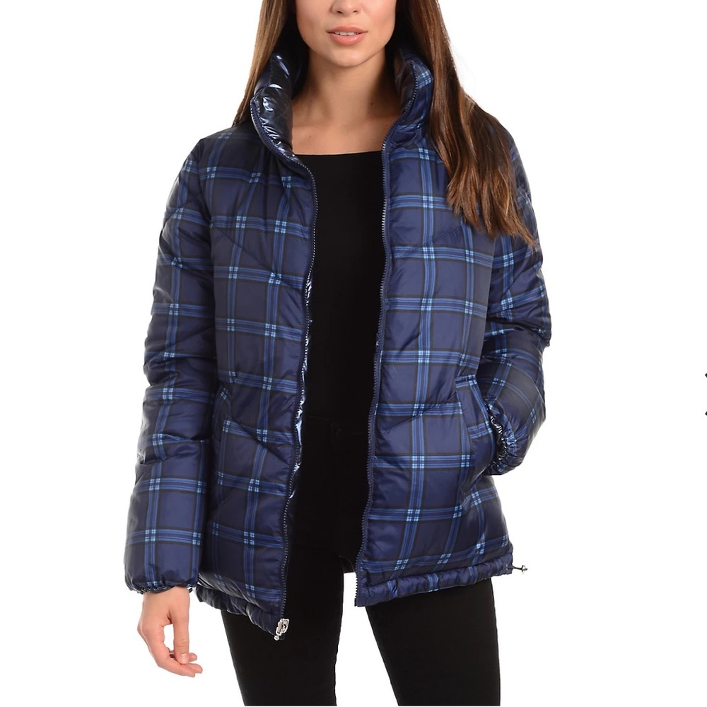 NWOT Kendall + Kylie Plaid Play Puffer Coat Jacket
